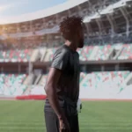 player in large stadium